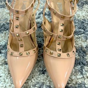 Nude Studded Pumps